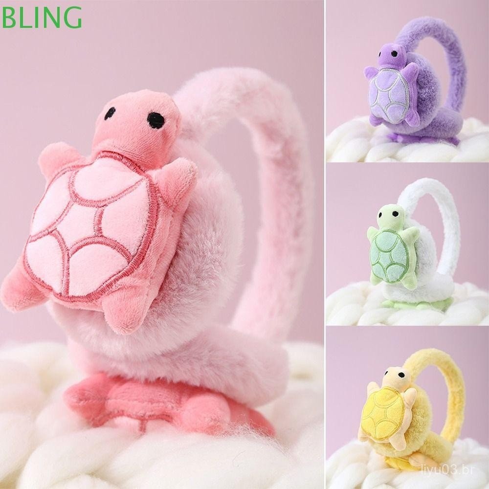 Aquecedor De Orelha De Tartaruga BLING , Protetores Infantis Anticongelantes De Pelúcia , Capa De Ouvido Espessada Para
