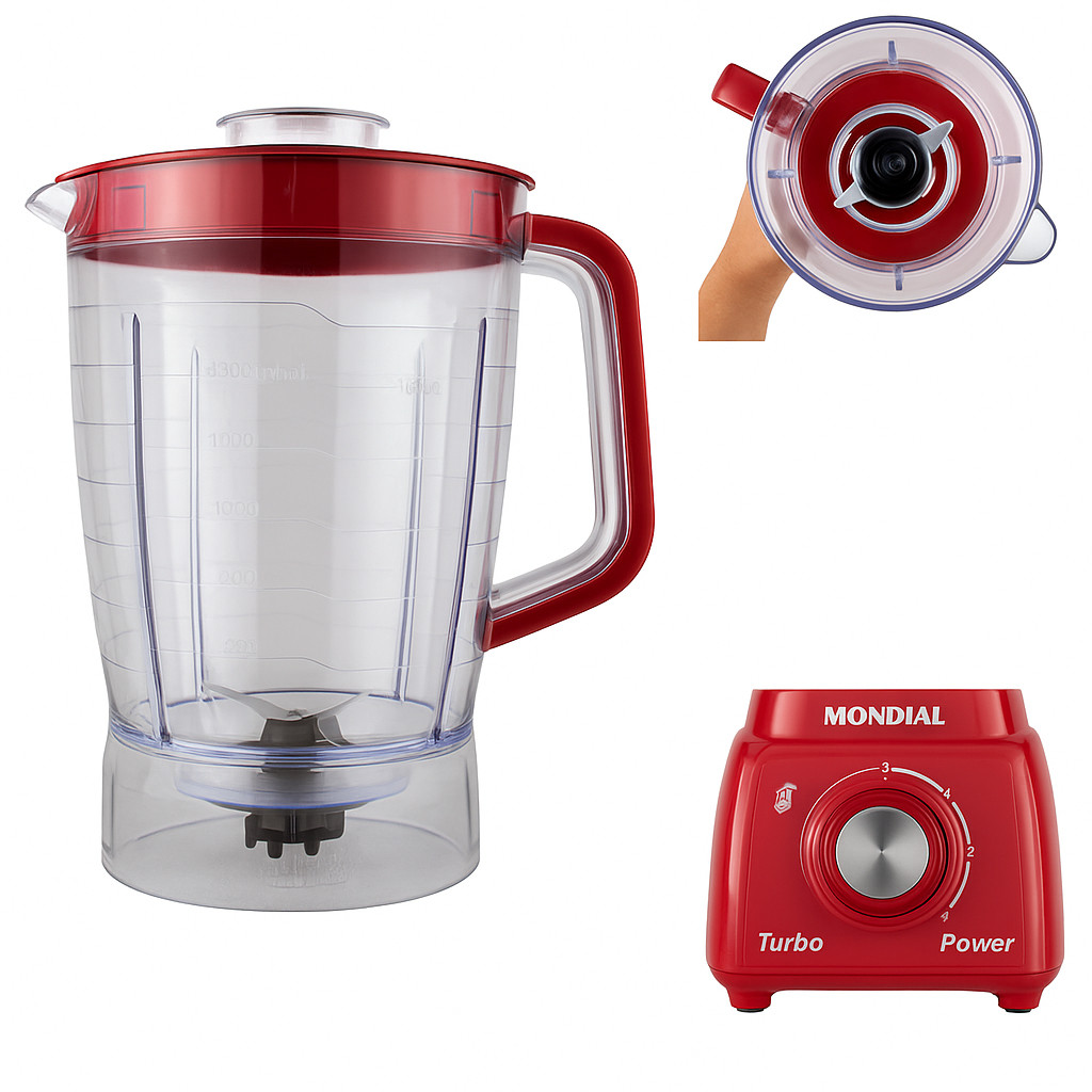 Copo Para Liquidificador Mondial Turbo Power Sangel L 99 Vermelho - Preto