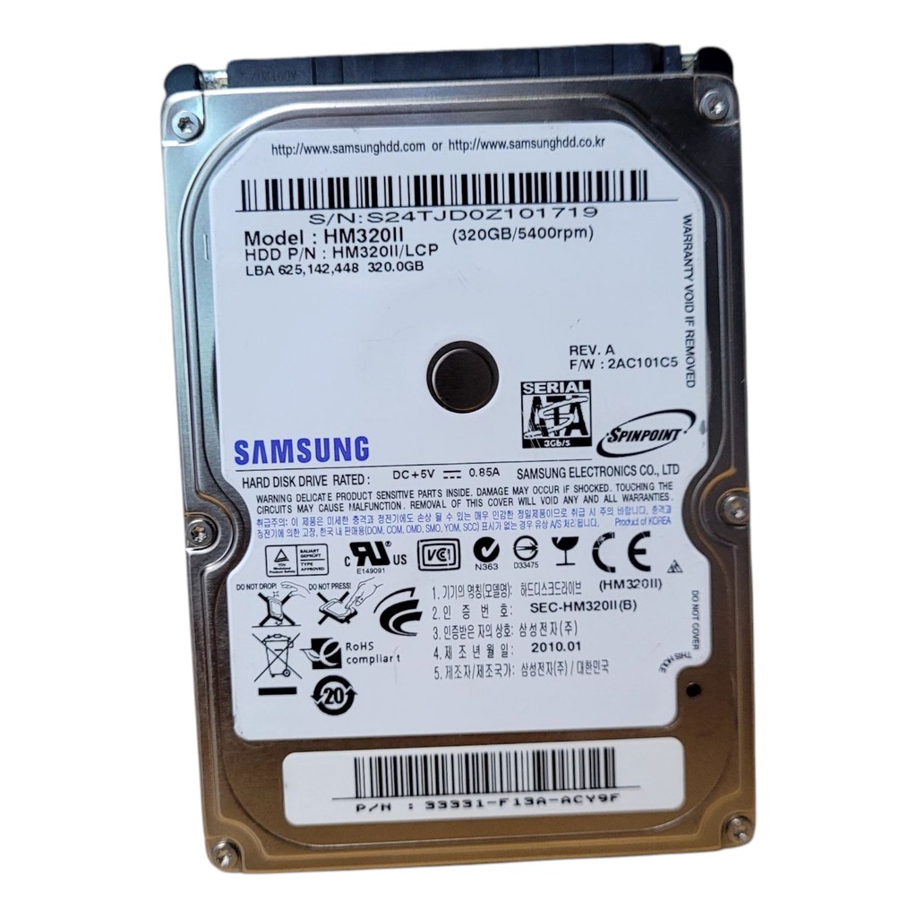 Disco Rígido Hd Samsung 320gb Sata Para Notebooks Cor Prateado/amarelo