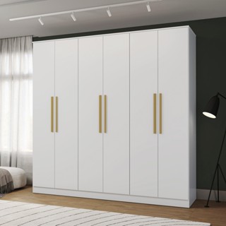 Guarda-Roupa 6 Portas 4 Gavetas Kappesberg Adapt Branco em Oferta na Shopee