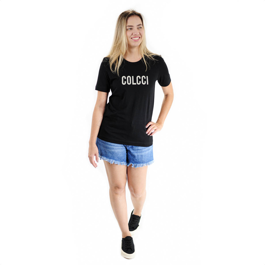 Camiseta Colcci Estampa Comfort Preto - Feminino