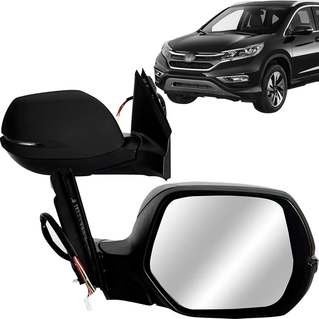 Par Retrovisor Crv 2012 2013 2014 15 16 17 18 19 20 21 Elétrico Com Pisca Com Aquecedor Preto 7 Fios