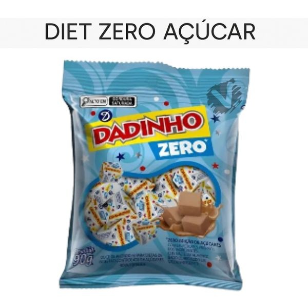 Bala Dadinho ZERO Açucar 90g Original Amendoim Diet Sem Açucar Flex SP em Oferta na Shopee