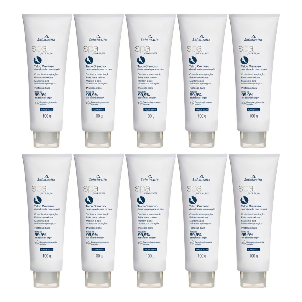Kit 10 Creme Desodorante Evita Mau Odor Chule Hidrata O Pé