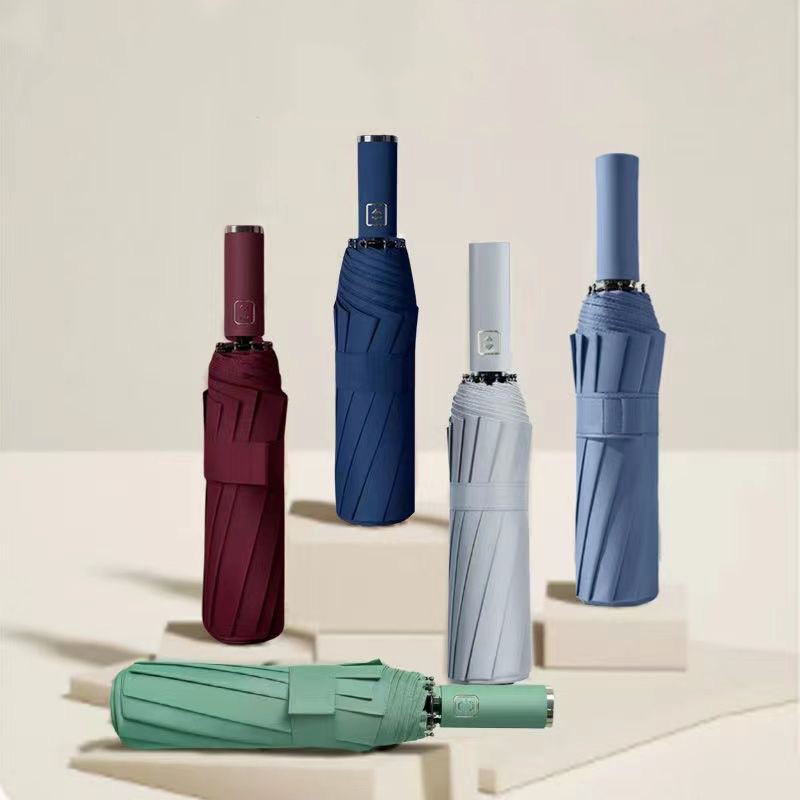 Guarda-chuva dobrável com proteção solar e contra a chuva, anti-UV, design de abertura e fechamento automáticos