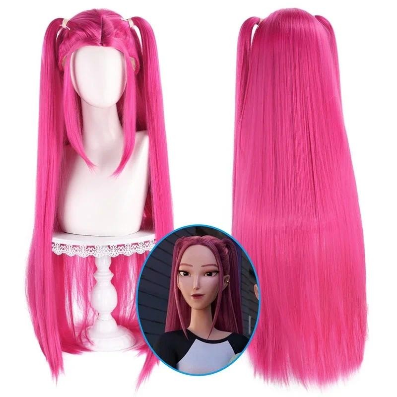  Purple Long Braid With Side Ponytail Integrated Tiger Mouth Clamp  Wig Halloween Costume Party