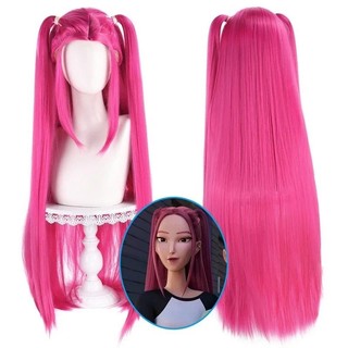  Purple Long Braid With Side Ponytail Integrated Tiger Mouth Clamp  Wig Halloween Costume Party