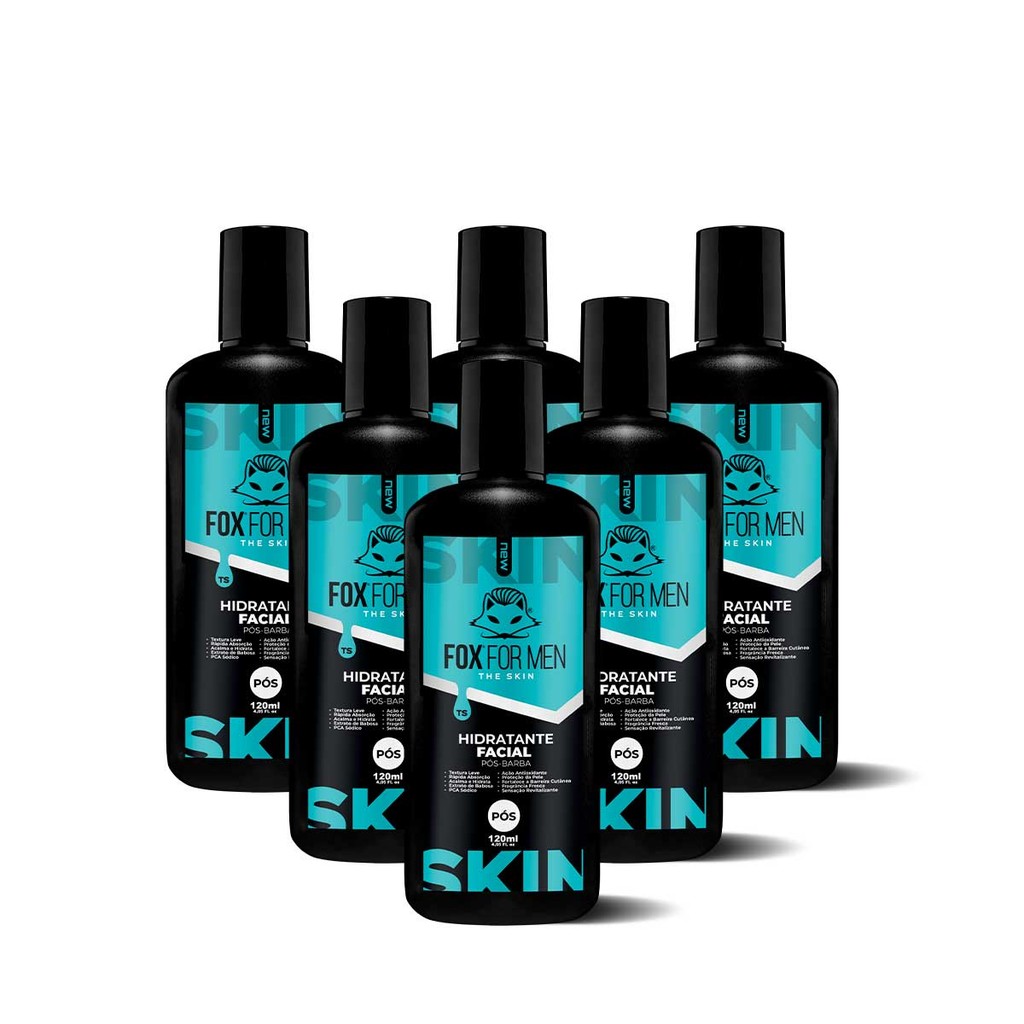 HIDRATANTE FACIAL POS BARBA 120G FOX FOR MEN - 6 UNIDADES