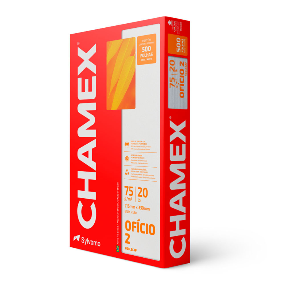 Papel sulfite ofício 2 216x330 com 500 folhas Chamex