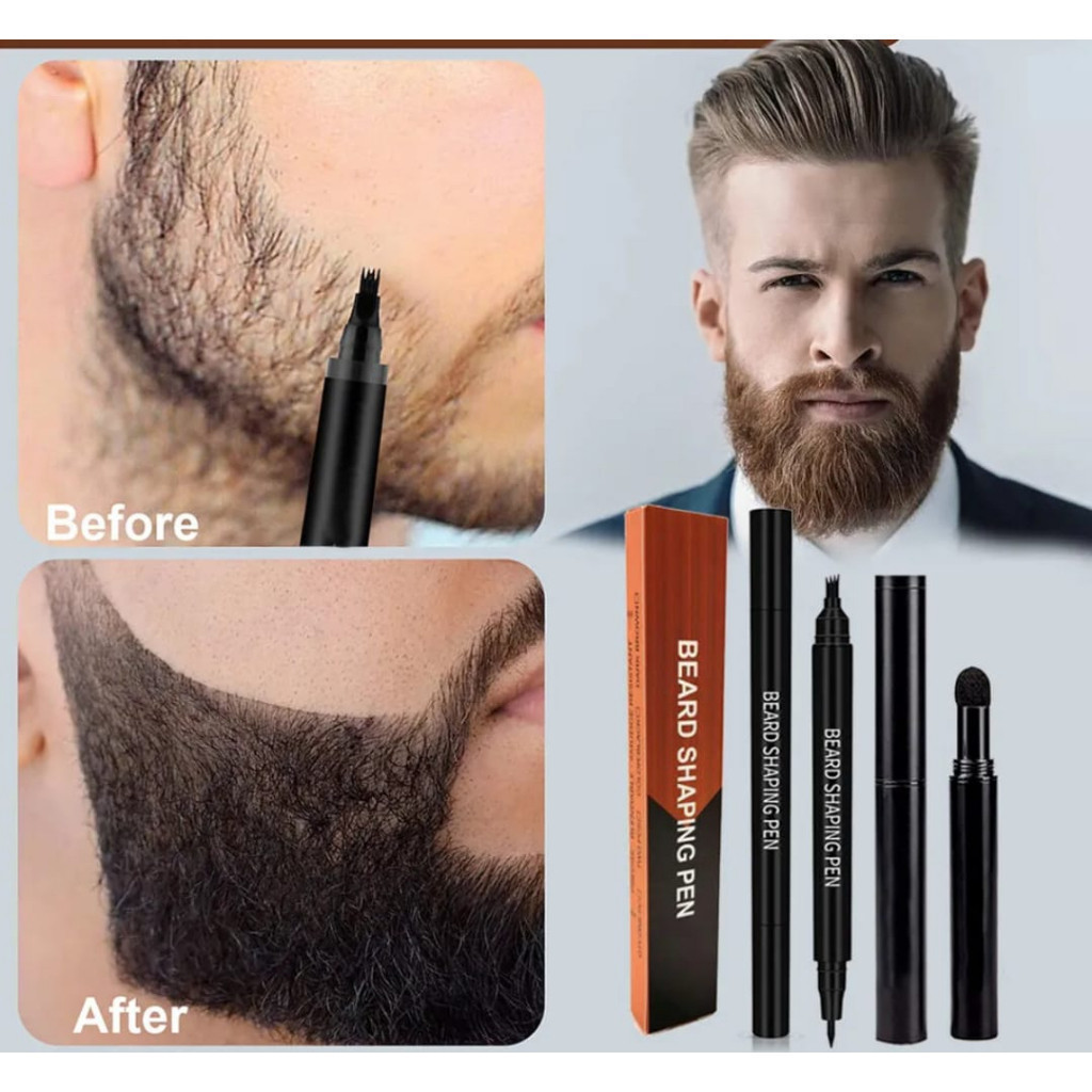 Preenchimento de Barba Masculina - Kit de Preenchimento de Barba à Prova d'Água - Longa Duração