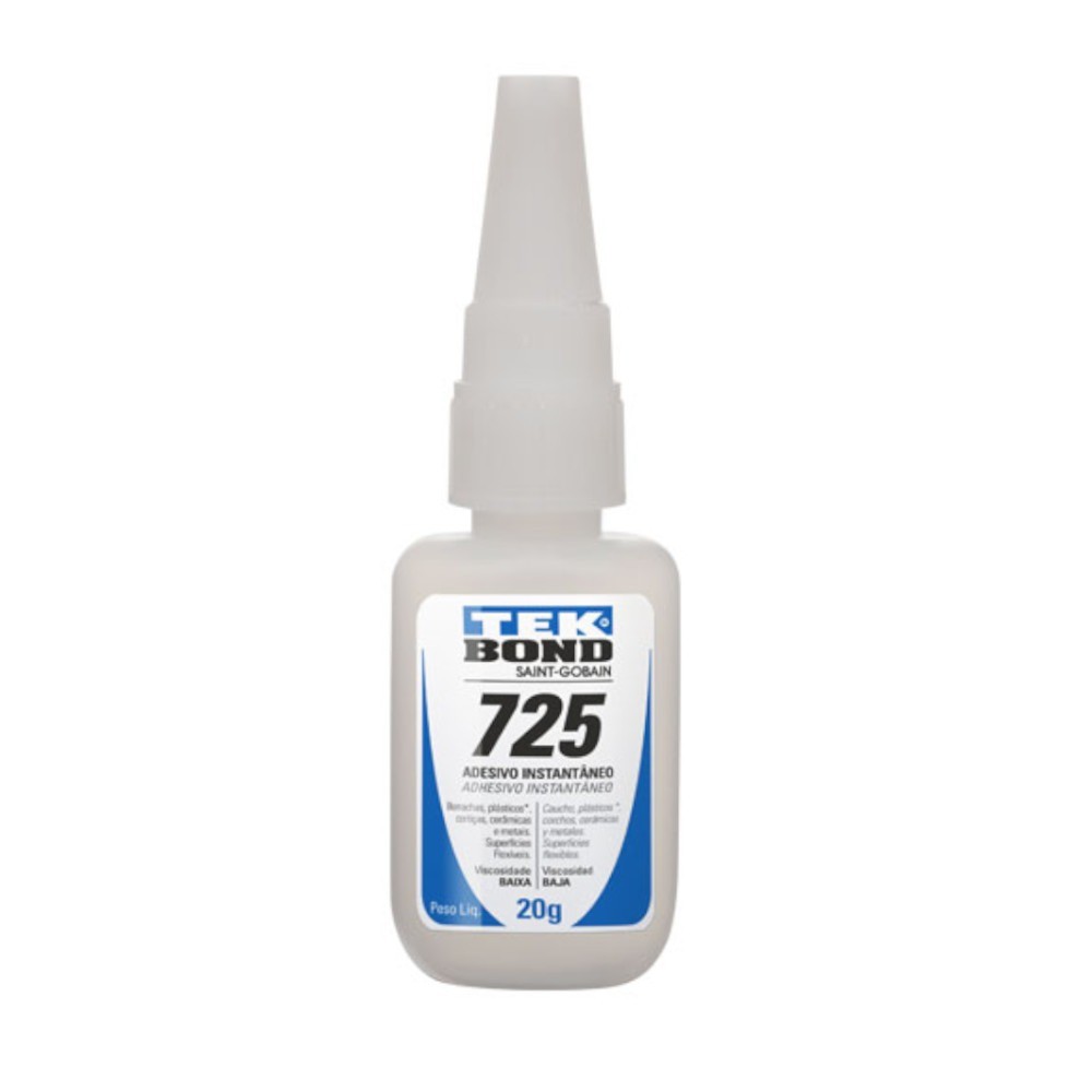 Adesivo instantâneo cianoacrilato 20 gramas - 725 TekBond