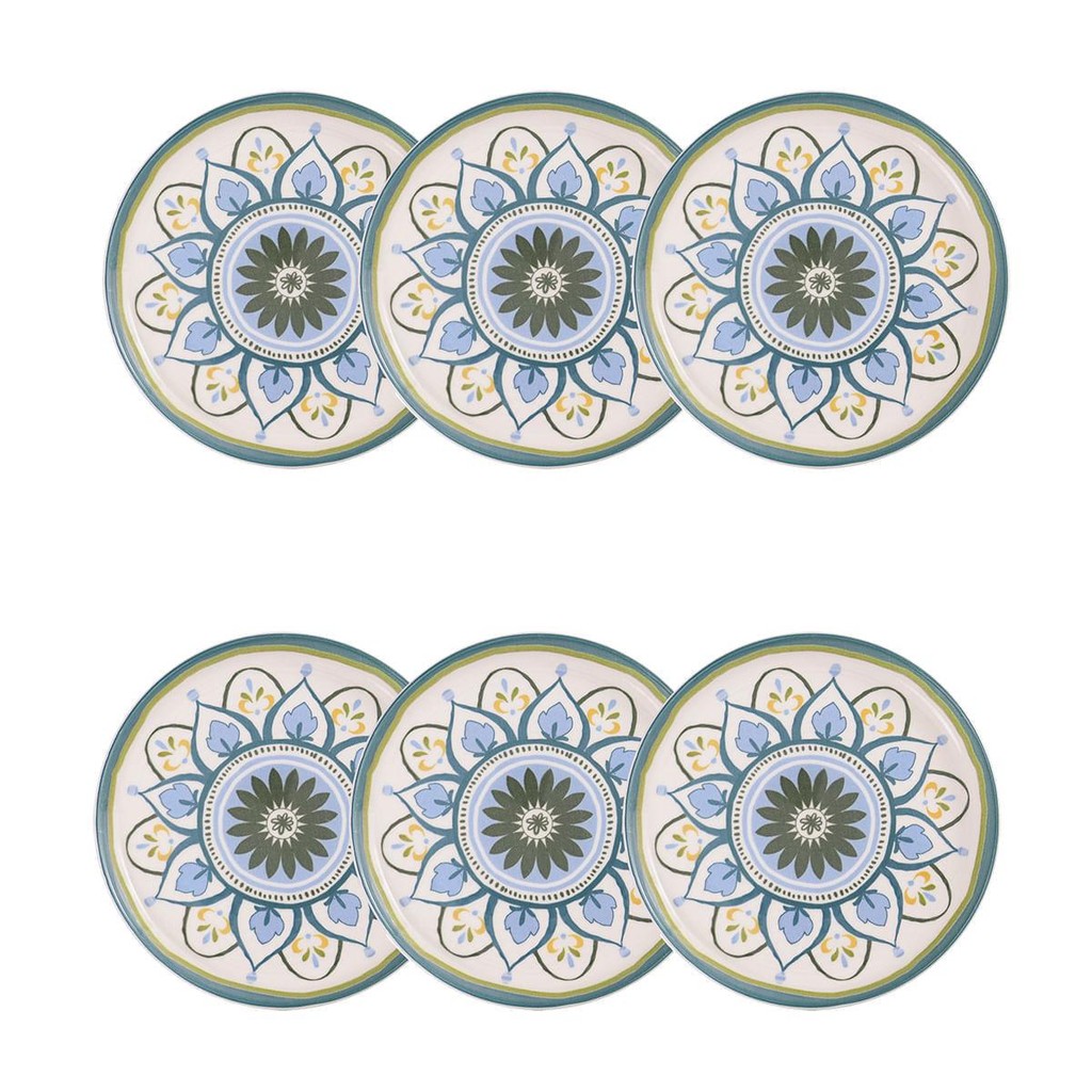 Jogo de 6 Pratos de Sobremesa 20 cm Oxford Flat Nisa