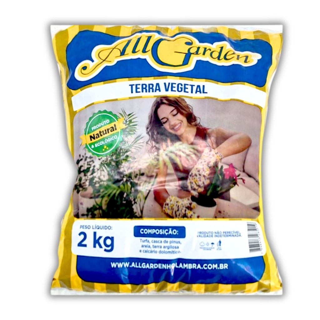 Terra Vegetal Natural (2Kg) ALL GARDEN em Oferta na Shopee