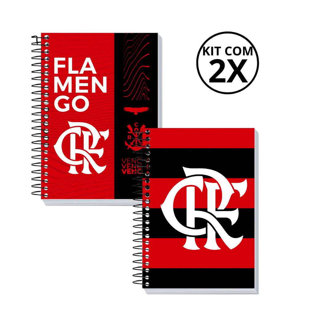 Kit 2 Cadernos 20 Matérias Universitário 320 Fls Flamengo em Oferta na Shopee