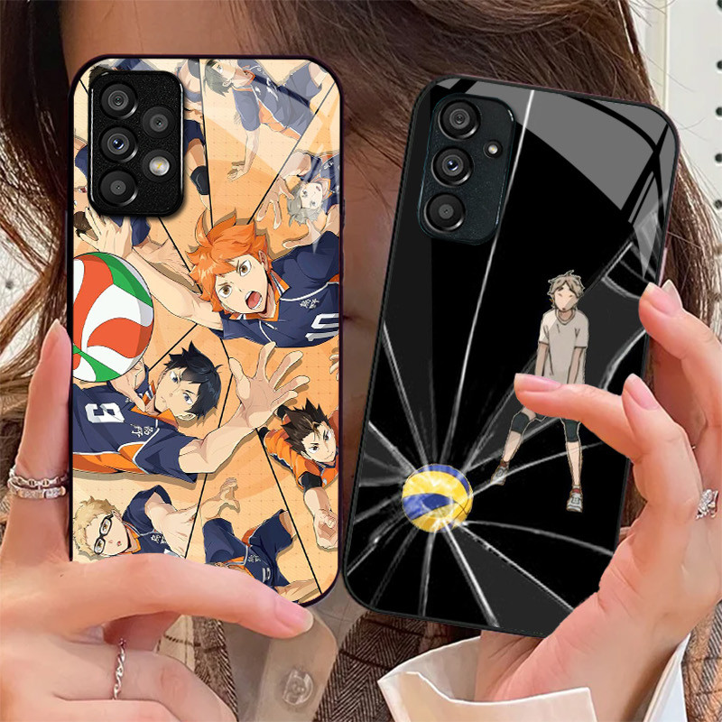 Haikyuu 14 Capa De Telefone De Vidro Para Samsung Galaxy A16 A15 A25 A35 A55 A53 A54 A34 A14 A32 A52 4G 5G A56 A54