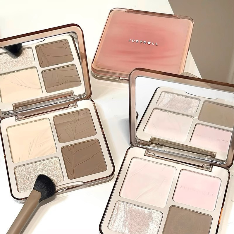 JUDYDOLL Paleta De Contorno De Destaque Fosco Tridimensional Sombra De Nariz À Prova D'água Natural Delicada Maquiagem F