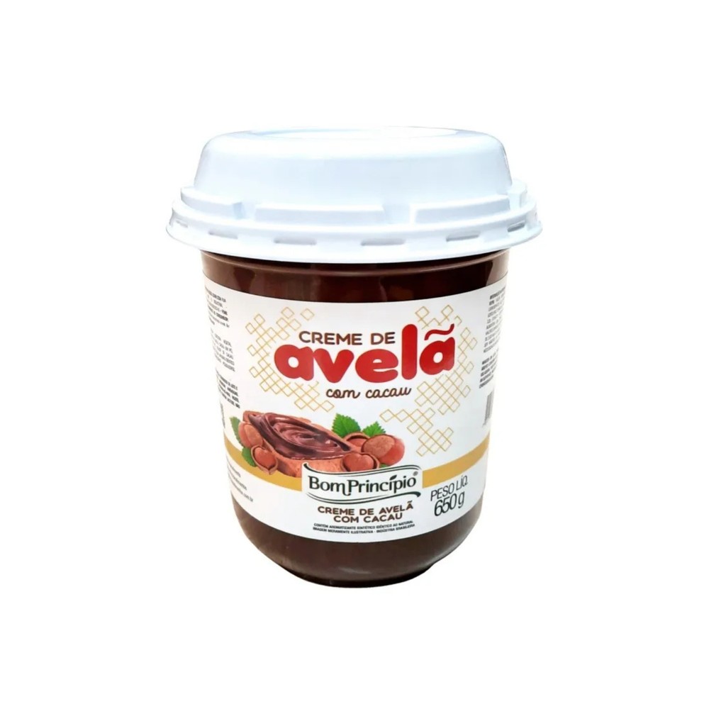 Creme de Avelã com Cacau Bom Princípio 650g Pote Cremoso Ideal para Recheios e Confeitaria