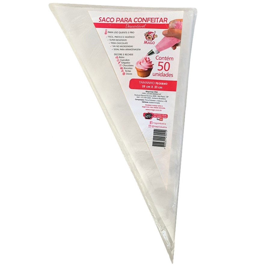 Saco Confeitar Descartável Pequeno 31x19cm 50 Unidades MAGO em Oferta na Shopee