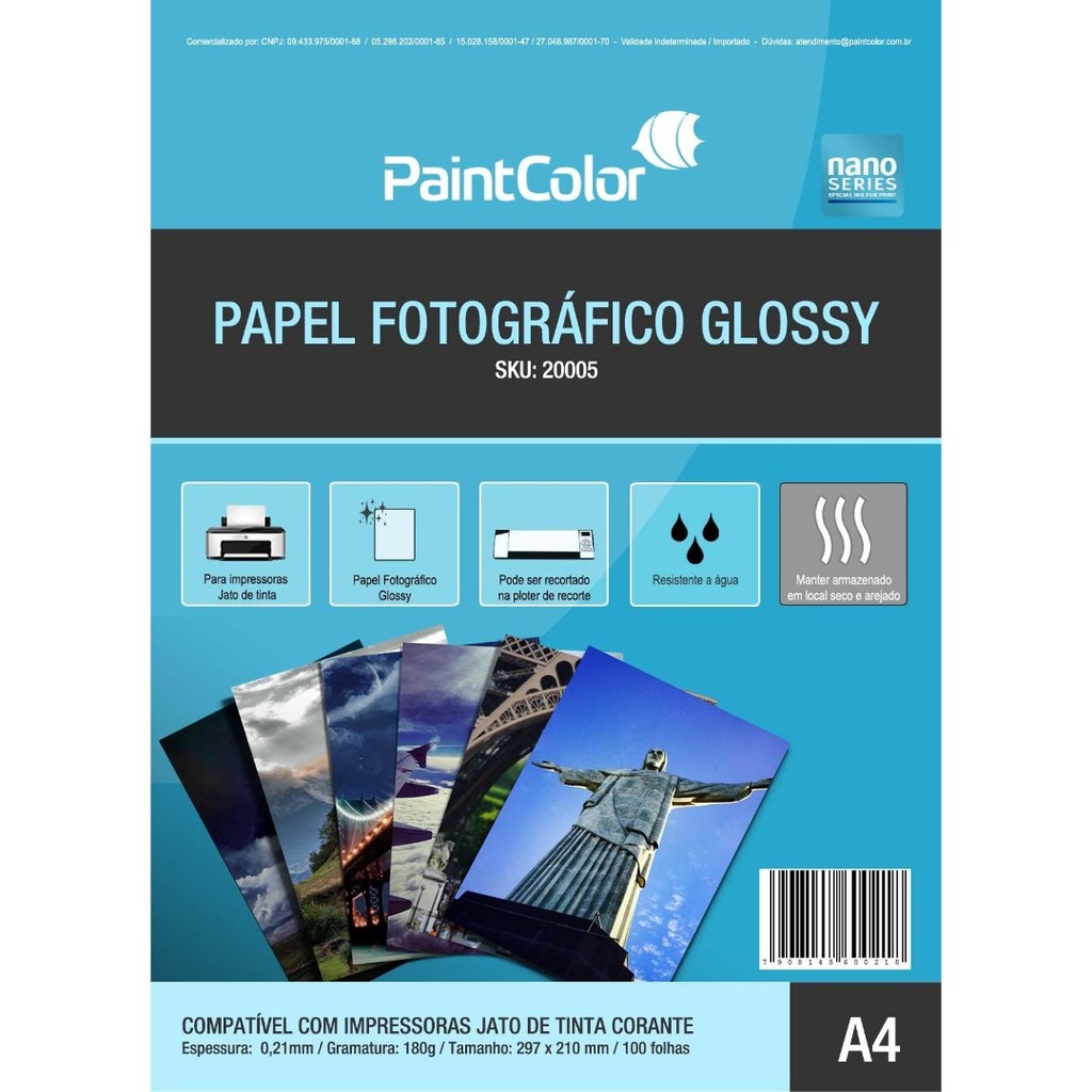 Papel Fotográfico Glossy A4 180g 500 Folhas