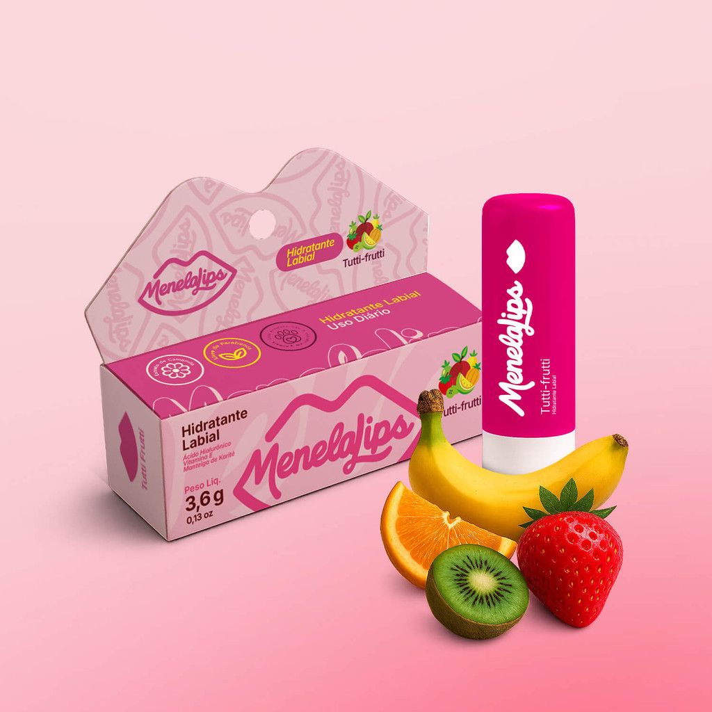 Balm Hidratante Labial De Tutti-Frutti Menelalips Profissional Hydra Gloss Nano Lips