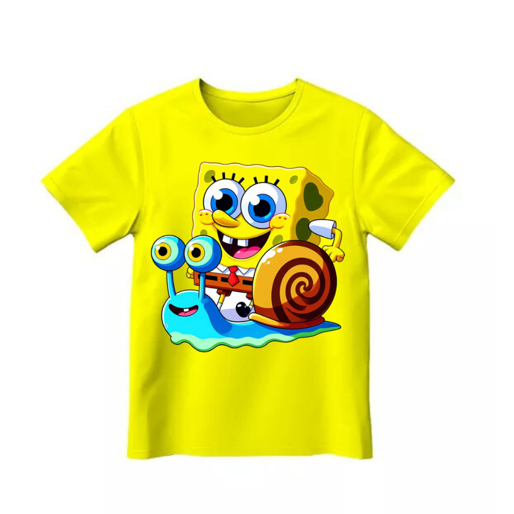 Camisa Infantil do Bob Esponja Camisa Unissex 100% Algodão