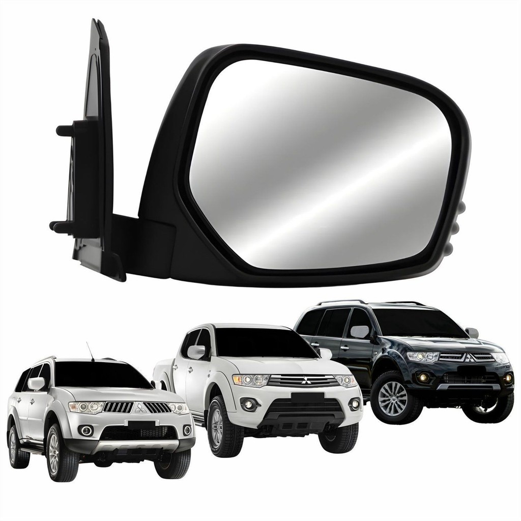 Retrovisor Mitsubishi Dakar Pajero Triton L200 2007 Até 2016 Elétrico Capa Cromada Lado Direito Passageiro