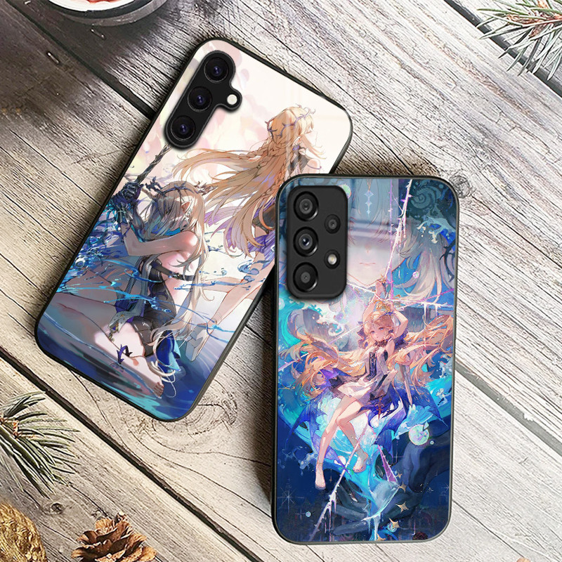wuthering waves fleurdelys 02 Capa De Telefone De Vidro Para Samsung Galaxy A14 A16 A30 A22 A32 A33 A15 A35 A42 A55 A56 