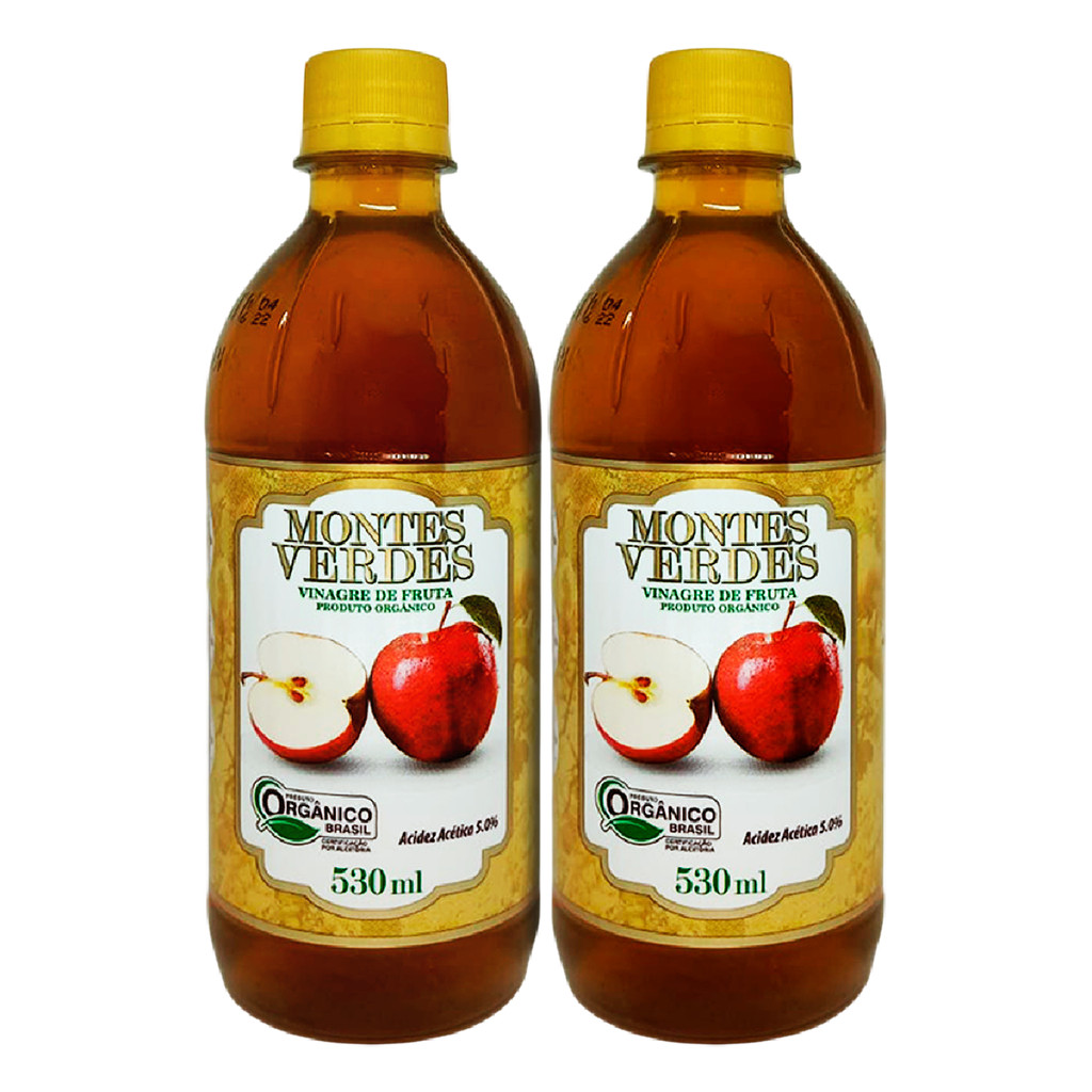 Kit 2 Vinagre de Maçã Orgânico 530ml - Montes Verdes em Oferta na Shopee