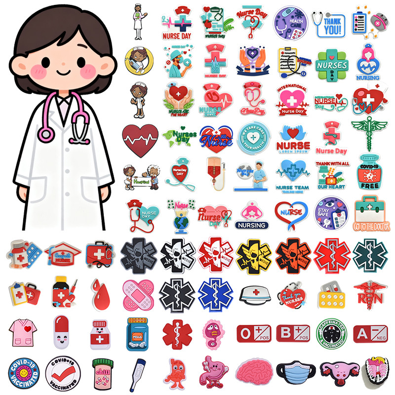 Decoração De Sapato Para Alfinetes De Tamanco Médico Enfermeira Botão DIY