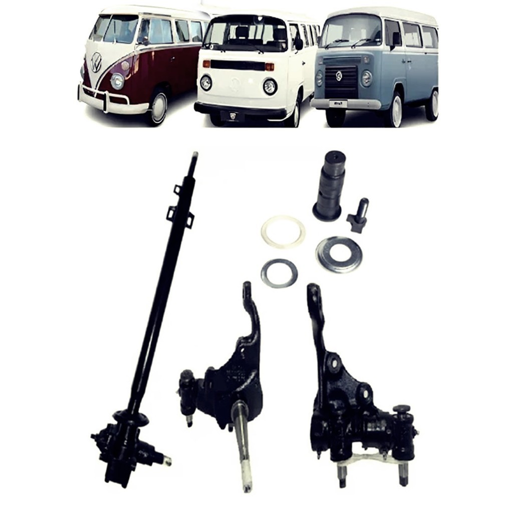 Caixa Direção Kombi + Pino Central + Manga Invertida Roletado