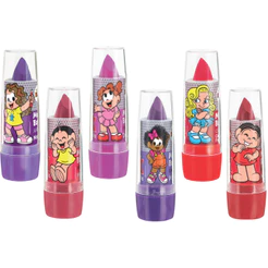 Kit Com 6 Batons Infantis Turma Da Mônica Hidratante Cores Sortidas Presente Menina
