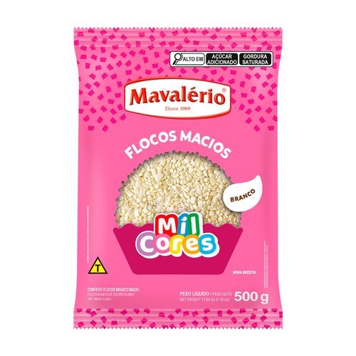 Chocolate Flocos Macios Branco 500g Mil Cores Mavalério