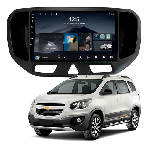Multimídia Chevrolet Spin Até 2017 2ram+64gb Quadcore Carplay Carplay Android Gps Bluetooth 9 em Oferta na Shopee