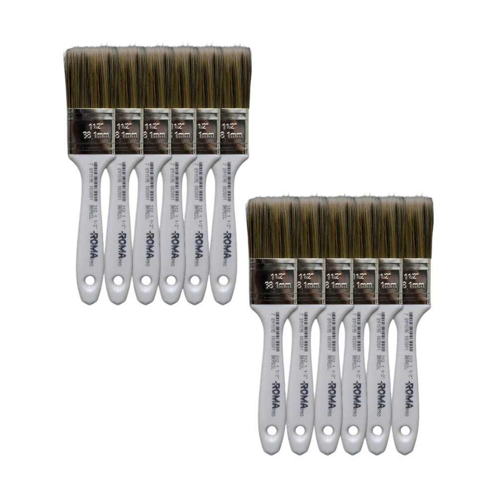 Kit 12 Pincel Roma 312D Pro Sintético 1.1/2"