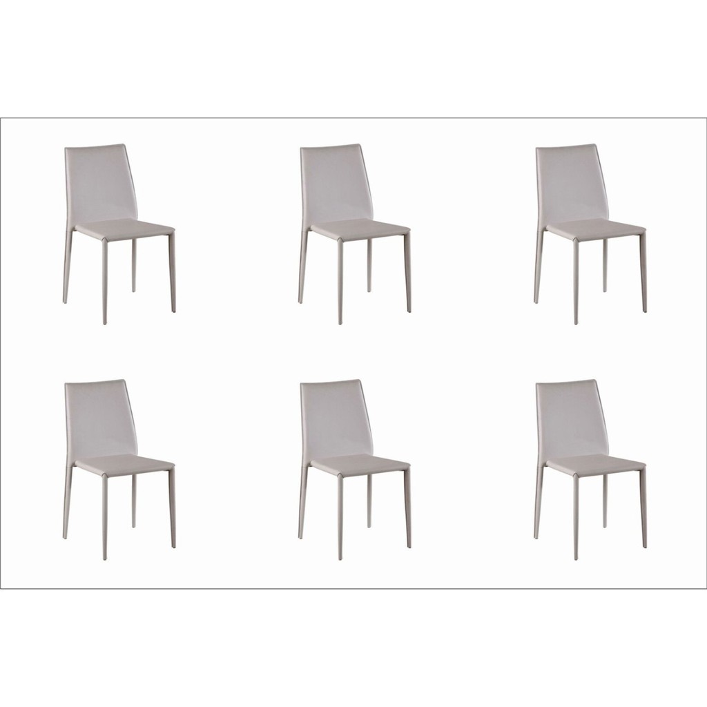 Kit 6 Cadeiras de Jantar Amanda Revestimento PVC Nude