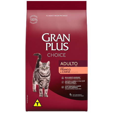RAÇÃO PARA GATOS ADULTOS GRANPLUS CHOICE FRANGO E CARNE