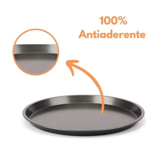 KIT Formas Bandeja Grande Antiaderente Redonda Pizza Pão Queijo Forma 36cm