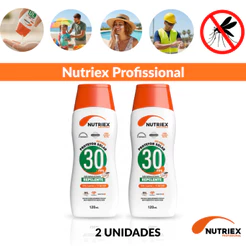 Kit 2 Protetor Solar Nutriex Fps 30 Repelente 120ml Toque Seco Proteção Uva Uvb Água Suor