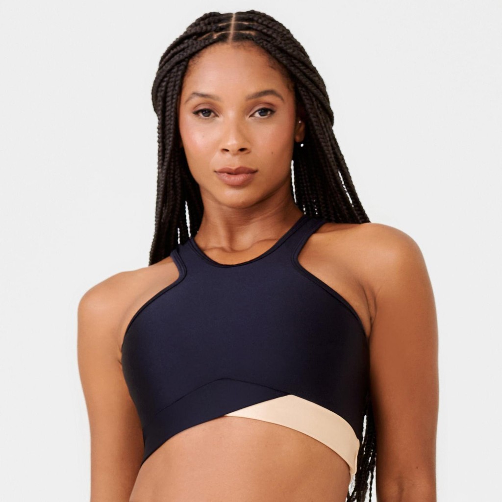 Top Prestige Preto Platinado Com Bojo em Oferta na Shopee