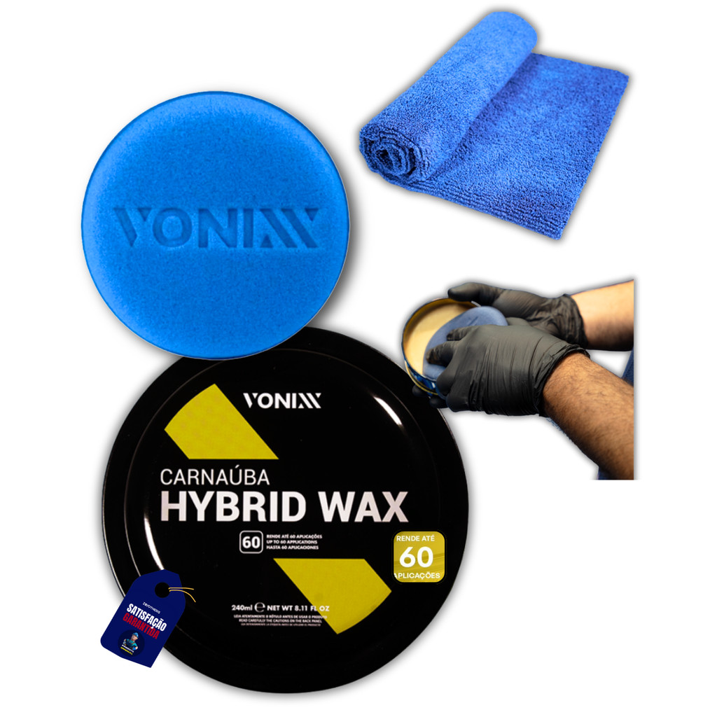 Cera Carnaúba Hybrid Wax Super Protetora 240ml+Toalha Vonixx