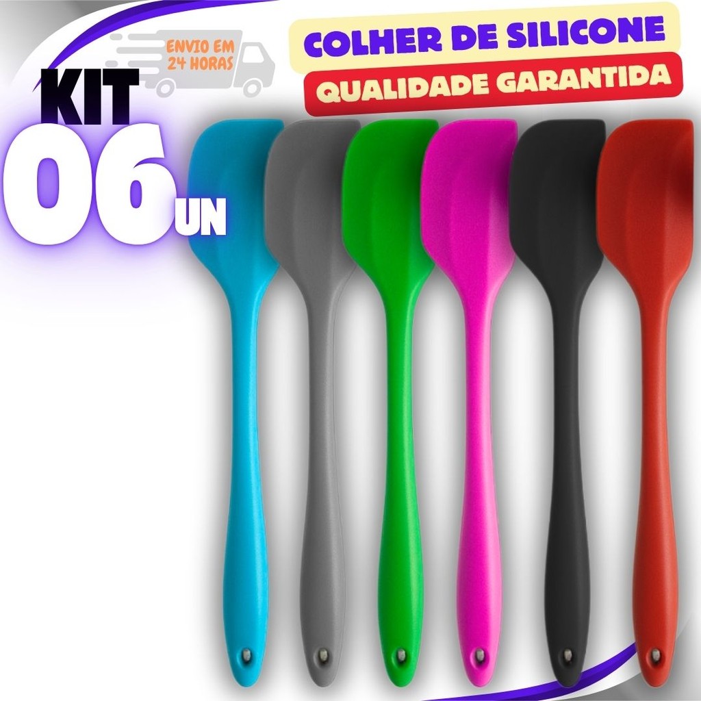 KIT6, 3 ou 2un Espátula Premium Pão Duro D Silicone Resistente a Altas Temperaturas não Risca Panela