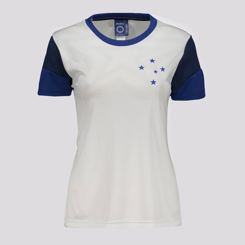Camisa Cruzeiro Brilhar Feminina Branca