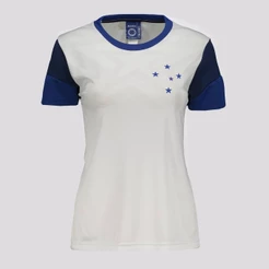 Camisa Cruzeiro Brilhar Feminina Branca