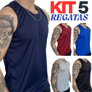 Kit 5 Camiseta Regata Dry Fit Masculina Academia Corrida Praia Treino Fitness Esportiva Casual em Oferta na Shopee