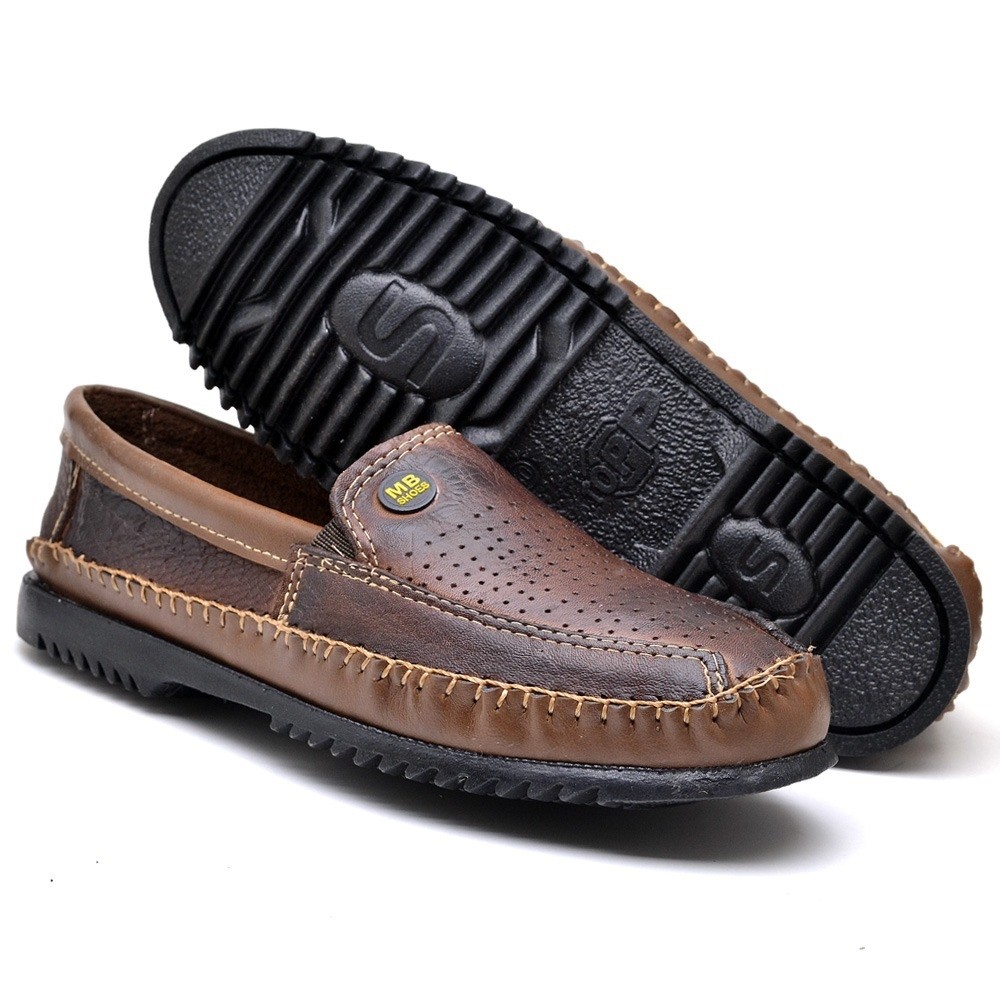 Sapato Mocassim Masculino Costurado Leve Macio Dia a Dia
