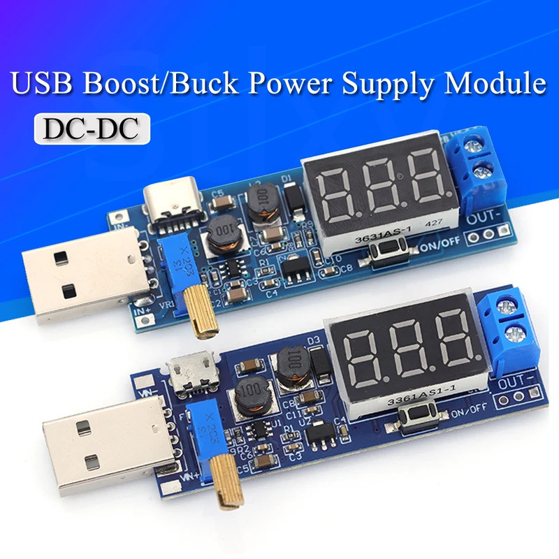DC-5V A 3.5V/12V USB Step UP/Down Módulo De Fonte De Alimentação Ajustável Boost Buck Converter Out 1.2V-24V H