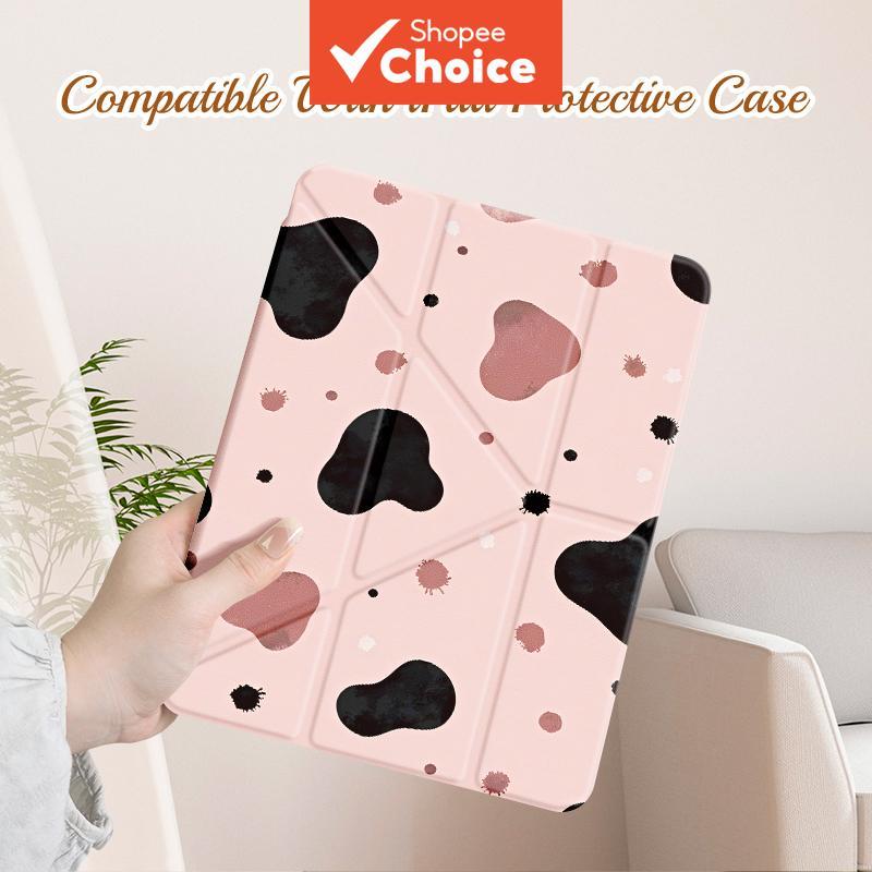 Capa traseira acrílica antichoque com capa flip para iPad Air 4/5/6, Pro 2020-2024, iPad 7a-11a geração e outros;