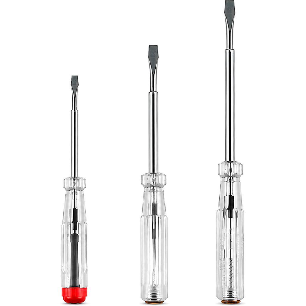 Kit 3 Chaves Teste Busca Polo Detectora de Tensão Voltagem 100v 500v
