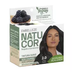 Tintura em Pó Pequena 2.0 Amora - Preto Suave - Natucor