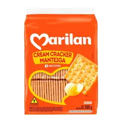 Biscoito Marilan Cream Cracker Manteiga 300g - Embalagem com 24 Unidades